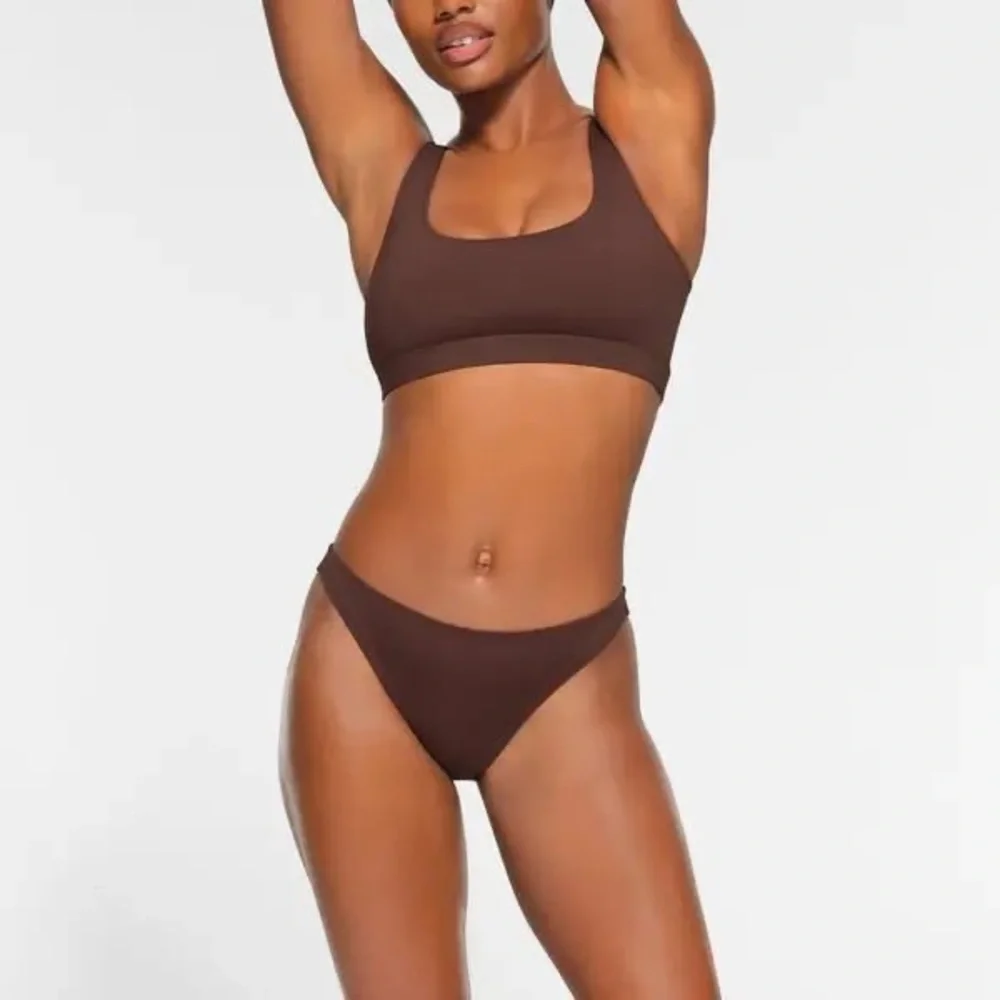 NWT SKIMS Swim Mid Waist Bottoms-Cocoa